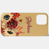 Coques Case-Mate iPhone Sunflowers Citrouille Bourgogne Chute Nom floral (Verso (horizontal))