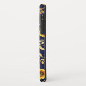 Coques Case-Mate iPhone Sunny Yellow Gold Navy Feuille Motif (Dos/Gauche)