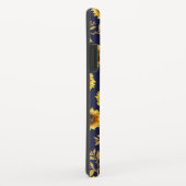 Coques Case-Mate iPhone Sunny Yellow Gold Navy Feuille Motif (Dos/Droite)