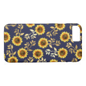 Coques Case-Mate iPhone Sunny Yellow Gold Navy Feuille Motif (Dos (Horizontal))