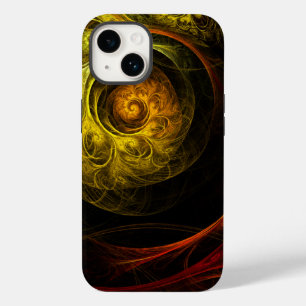Coque Pour iPhone 14 Sunrise Floral Red Abstrait Art