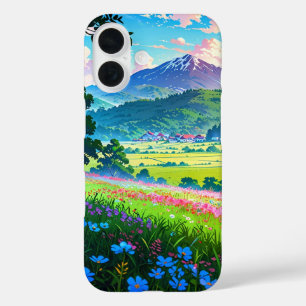 Coques iPhone 16 Sunrise Over Spring Valley - Paysage Anime