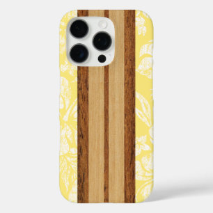 Coques iPhone 16 Pro Sunset Beach Faux Wood Surf board Hawaiian