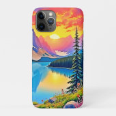 Coques Case-Mate iPhone Sunset Mountain Lake Majesty Art (Dos)