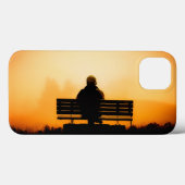 Coques Case-Mate iPhone Sunset Scene avec Man on Bench (Verso (horizontal))