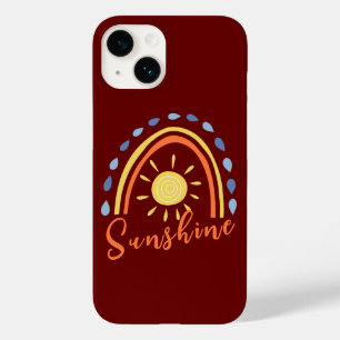 Coque Pour iPhone 14 Sunshine sur un jour nuageux Design, Arc-en-ciel C