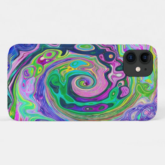Coques Case-Mate iPhone Super Abstrait Aqua et Navy Lava Swirl (Dos (Horizontal))