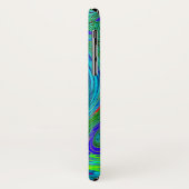 Coques Case-Mate iPhone Super Abstrait Retro Green et Blue Swirl (Dos/Gauche)