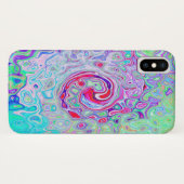 Coques Case-Mate iPhone Super Abstrait rose rétro et vert (Dos (Horizontal))