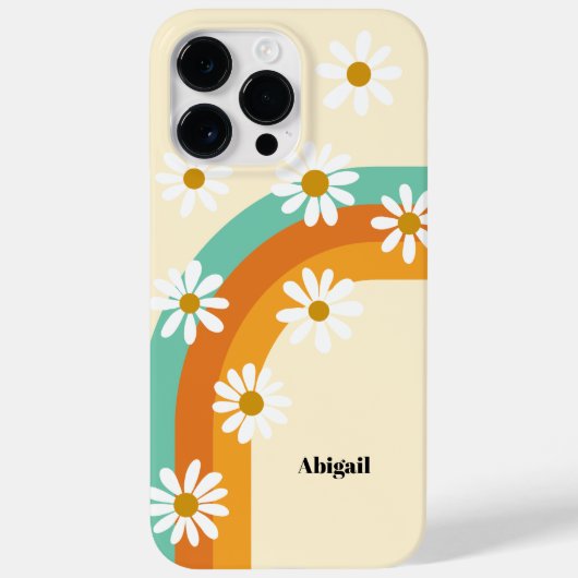 Coques Case-Mate iPhone Super Arc-en-ciel des années 1970 Style Boho Daisy (Verso)