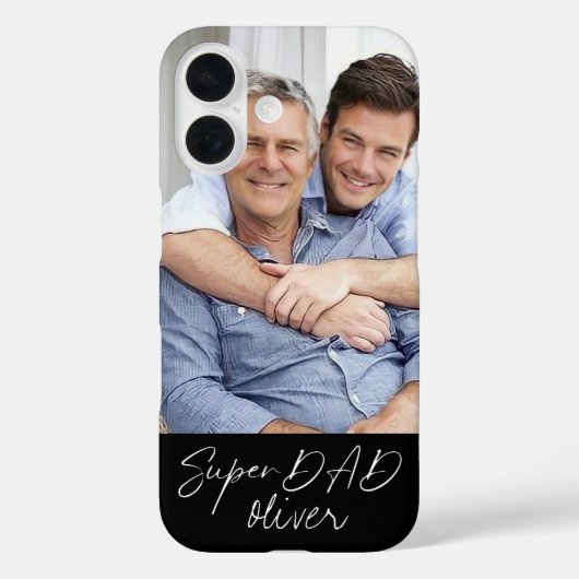 Coques Case-Mate iPhone Super DAD Minimal Simple Modern Script 1 Photo (Verso)