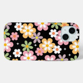 Coques Case-Mate iPhone Super Daisy Motif Noir (Verso (horizontal))