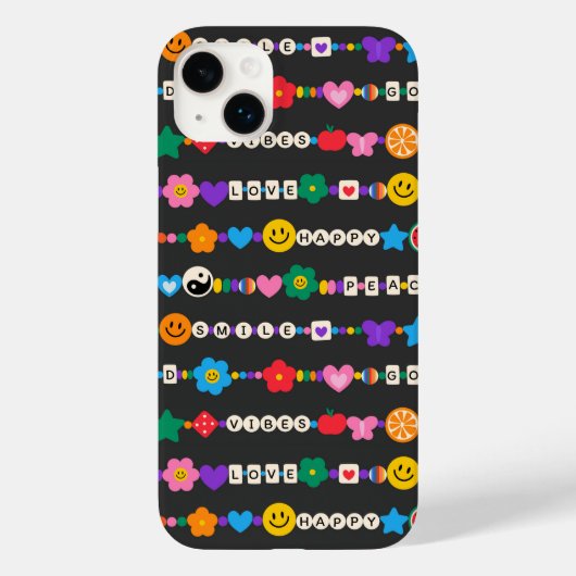 Coques Case-Mate iPhone Super Good Vibes Love Smile Perles rétro (Verso)