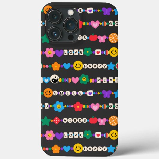 Coques Case-Mate iPhone Super Good Vibes Love Smile Perles rétro (Verso)