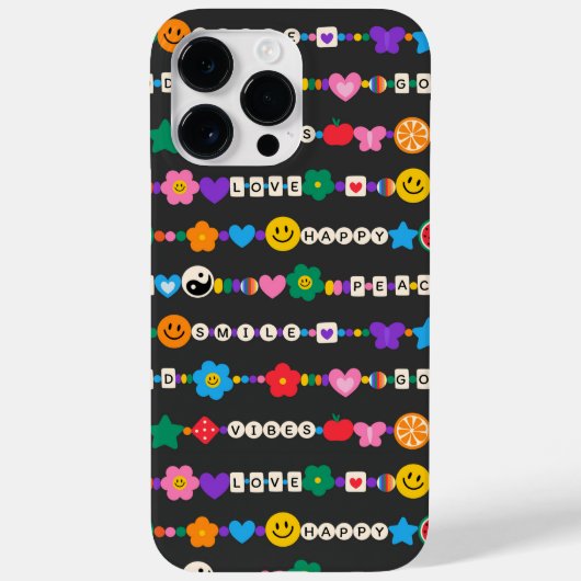 Coques Case-Mate iPhone Super Good Vibes Love Smile Perles rétro (Verso)
