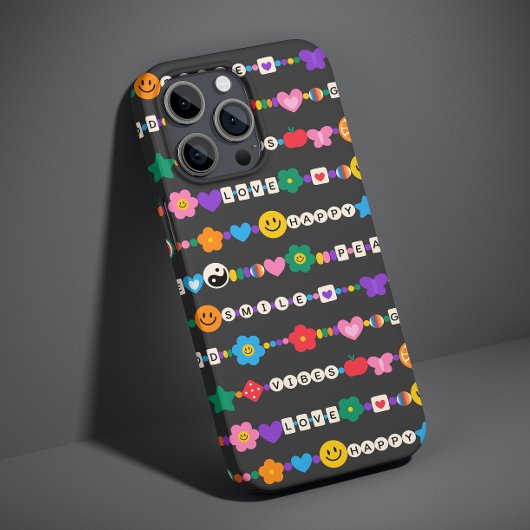 Coques Case-Mate iPhone Super Good Vibes Love Smile Perles rétro