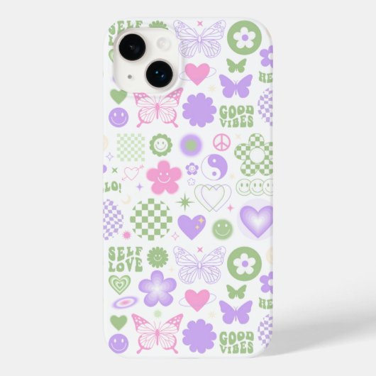 Coques Case-Mate iPhone Super Good Vibes papillon Y2K Girl moderne (Verso)