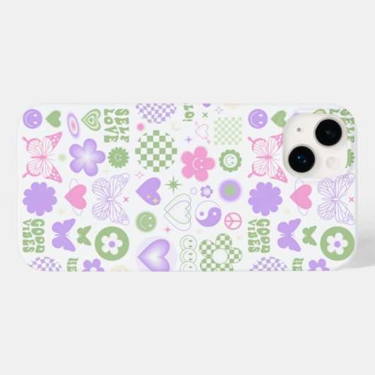 Coques Case-Mate iPhone Super Good Vibes papillon Y2K Girl moderne (Verso (horizontal))