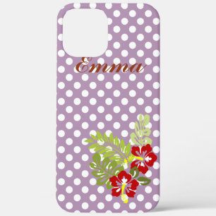 Coque iPhone 12 Pro Max Super mignonne et fille Polka Motif Monogramme