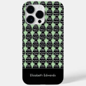 Coques Case-Mate iPhone Super moderne vert et Motif noir (Verso)