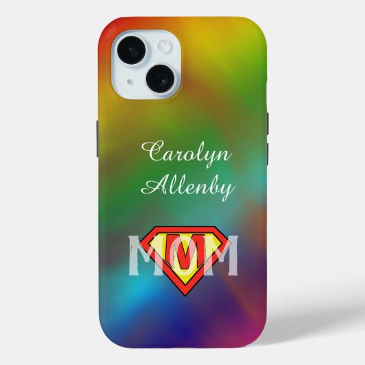Coques Case-Mate iPhone Super Mom - personalize with Name (Verso)