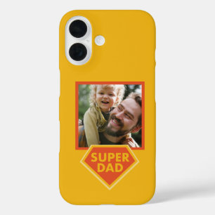 Coques iPhone 16 Super Papa cadeau photo personnalisé