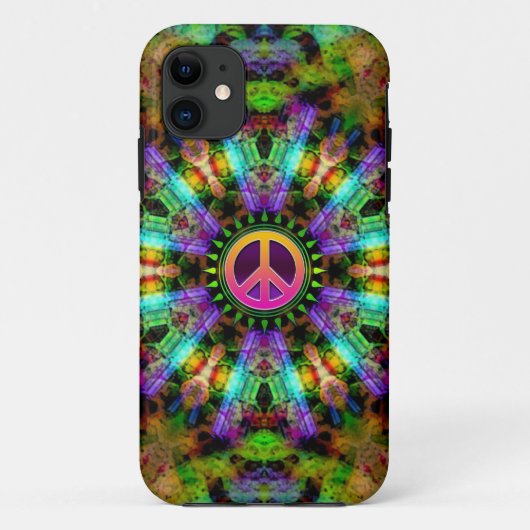 Coques Case-Mate iPhone Super Peace Sign Rainbow Joy (Dos)