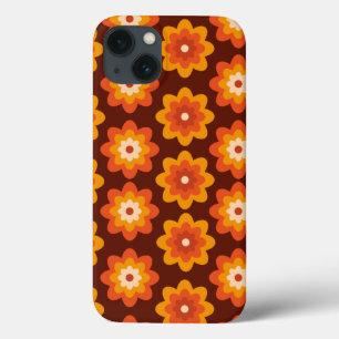 Case-Mate iPhone Case Super Retro les années 70 Boho Hippie Orange Fleur