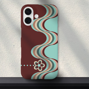 Coques iPhone 16 Super style rétro Lignes ondulées
