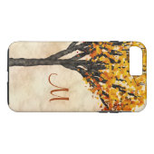 Coques Case-Mate iPhone Superbe automne arbre d'automne Monogramme initial (Dos (Horizontal))