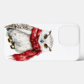 Coques Case-Mate iPhone Superbe Chouette blanche neige avec écaille rouge (Verso (horizontal))