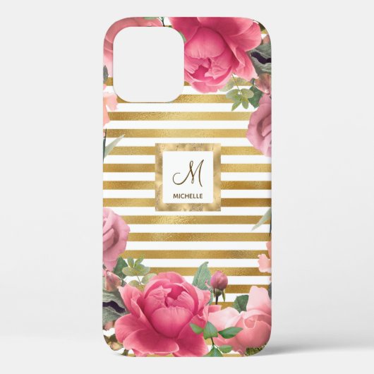 Coques Case-Mate iPhone Superbe Fleur Monogram Girly (Verso)