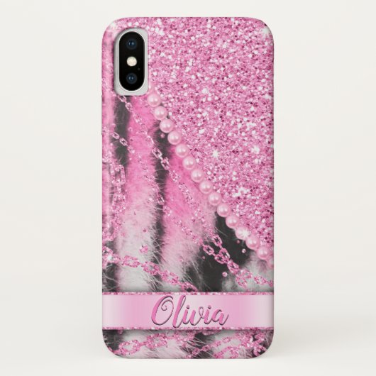 Coques Case-Mate iPhone Superbe fourrure de chaîne de parties scintillant (Dos)