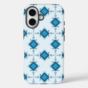 Coques iPhone 16 Superbe motif floral bohème dans un ciel bleu doux