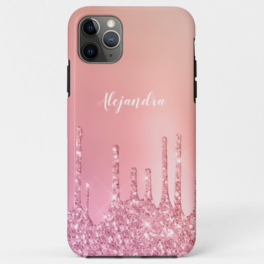 Coques Case-Mate iPhone Superbes gouttes de roses rose or & cuivre parties (Dos)