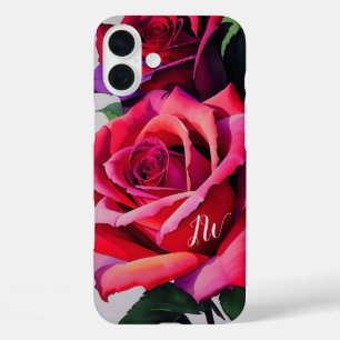 Coques iPhone 16 Plus Superbes roses et texte personnalisé