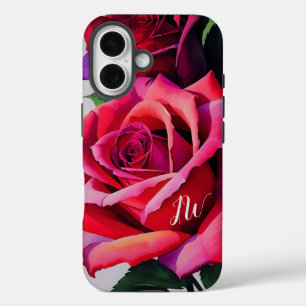 Coques iPhone 16 Superbes roses et texte personnalisé