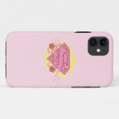 Coques Case-Mate iPhone Supergirl Fleurs roses (Dos (Horizontal))
