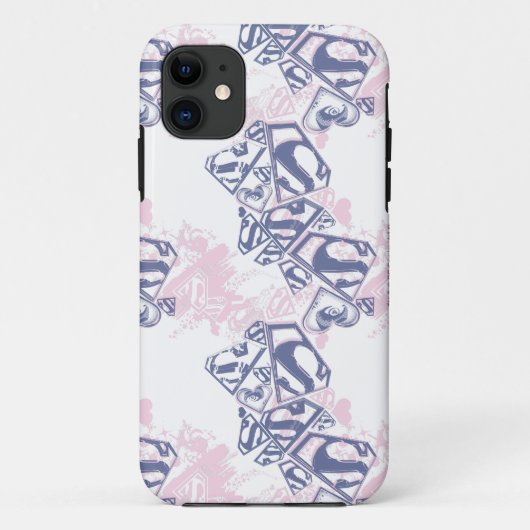Coques Case-Mate iPhone Supergirl Motif rose et violet 2 (Dos)