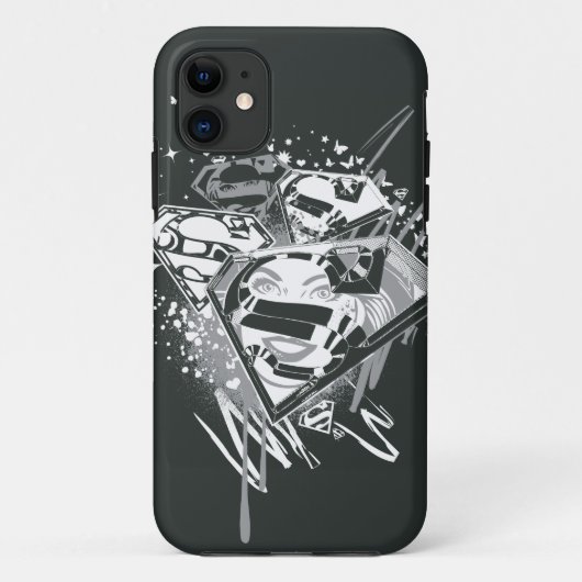 Coques Case-Mate iPhone Supergirl noir et blanc (Dos)