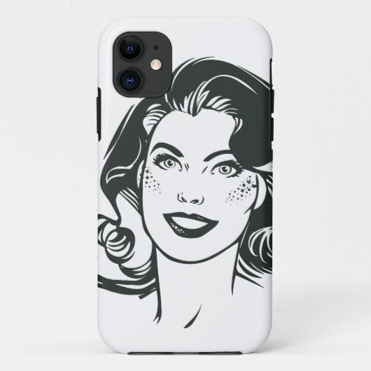Coques Case-Mate iPhone Supergirl noir et blanc dessin 2 (Dos)