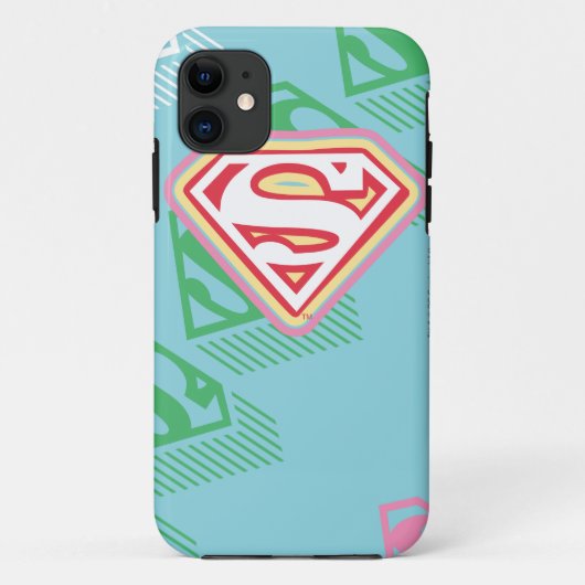 Coques Case-Mate iPhone Supergirl Pastel Repeat Pattern (Dos)