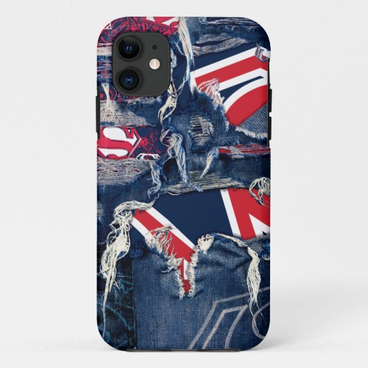 Coques Case-Mate iPhone Supergirl rouge, blanc et bleu (Dos)