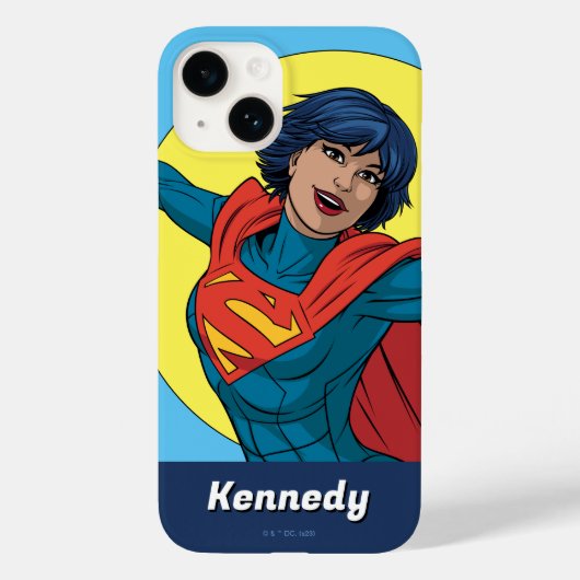 Coques Case-Mate iPhone Supergirl volant en costume bleu (Verso)