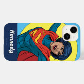 Coques Case-Mate iPhone Supergirl volant en costume bleu (Verso (horizontal))
