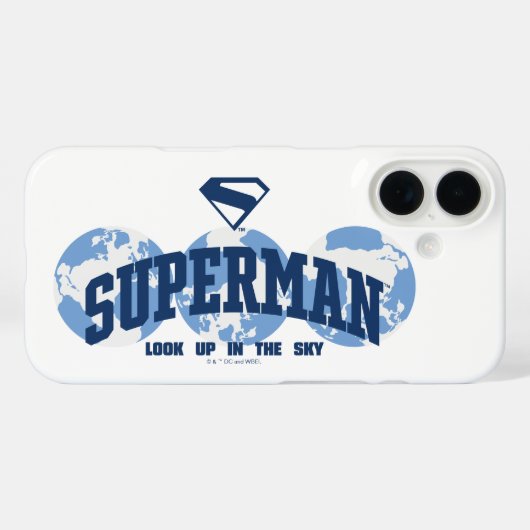 Coques Case-Mate iPhone Superman dans le monde (Verso (horizontal))