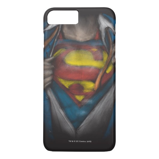 Coques Case-Mate iPhone Superman | Esquisse de révélation de la poitrine c (Dos)