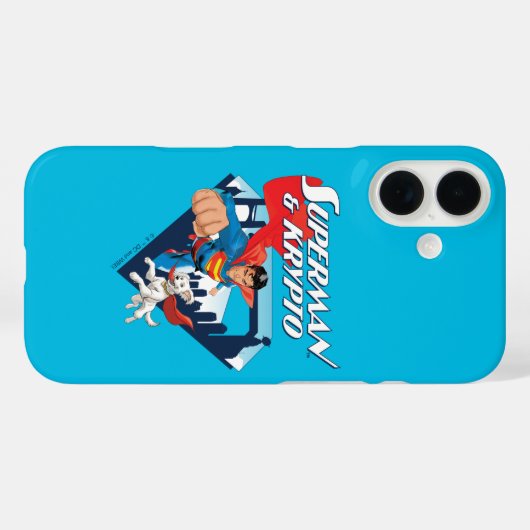 Coques Case-Mate iPhone Superman & Krypto Soar (Verso (horizontal))