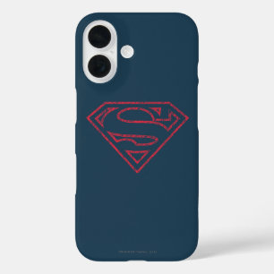 Coques iPhone 16 Superman S-Shield Logo en ligne rouge