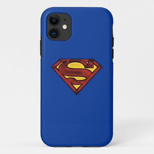 Coques Case-Mate iPhone Superman S-Shield | Logo rouge foncé (Dos)